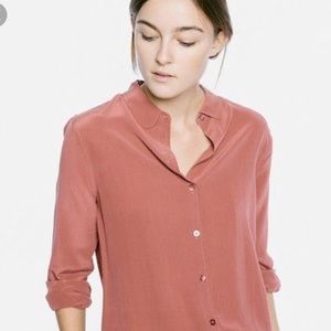 Everlane Round Collar Silk Blouse